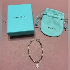 *Authentic* Tiffany red heart tag bead bracelet